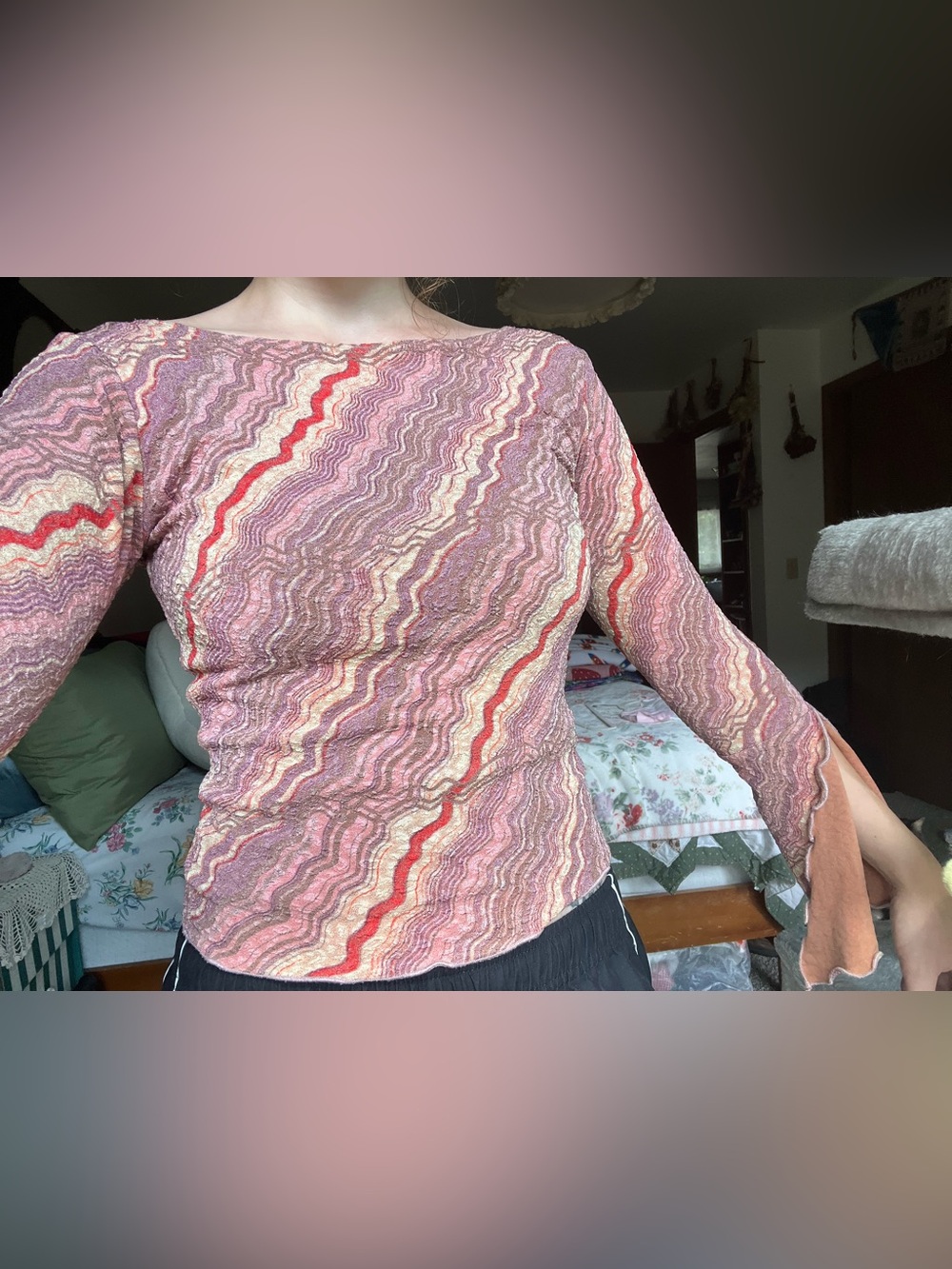 Y2K Flare Sleeve Top